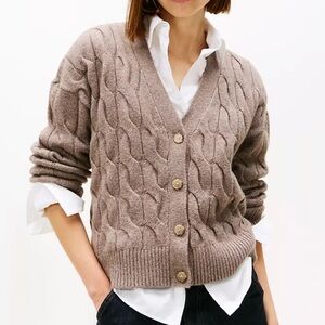 Tommy Hilfiger Oversized Cable Knit Chunky Cardigan Sweater